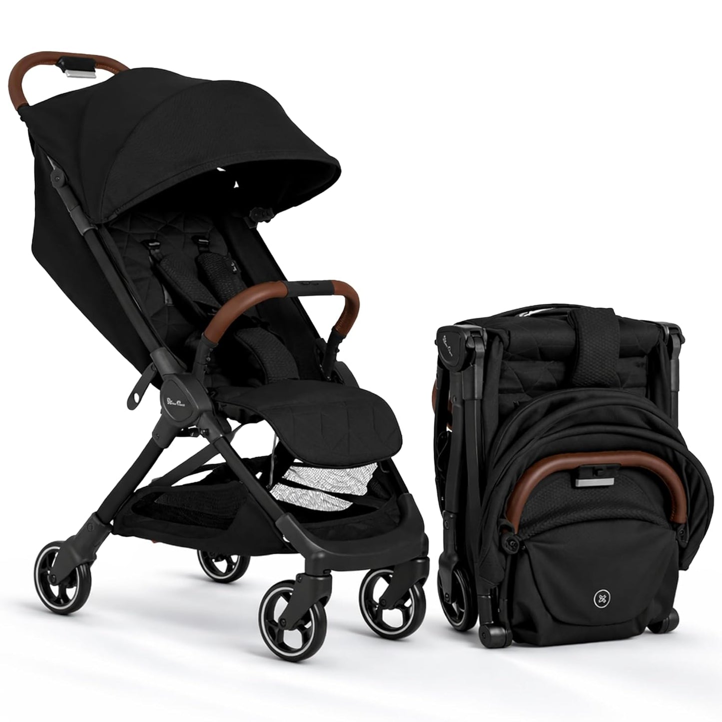 Silver Cross Clic Compact Travel Stroller – (Latte) – Lightweight Baby Stroller for Airplane Travel – One-Hand Fold, Lie-Flat Infant & Toddler Seat – Birth to 55 lb