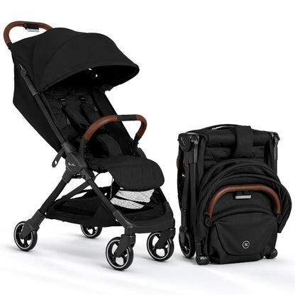 Silver Cross Clic Compact Travel Stroller – (Latte) – Lightweight Baby Stroller for Airplane Travel – One-Hand Fold, Lie-Flat Infant & Toddler Seat – Birth to 55 lb