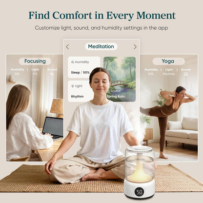 LEVOIT Dual 200S Smart Humidifiers for Bedroom, Top Fill, Customize Humidity for Home, Baby Nursery & Plants with Humidistat, Essential Oil Diffuser, Schedule, Timer, APP & Voice Control, 3L, Blue