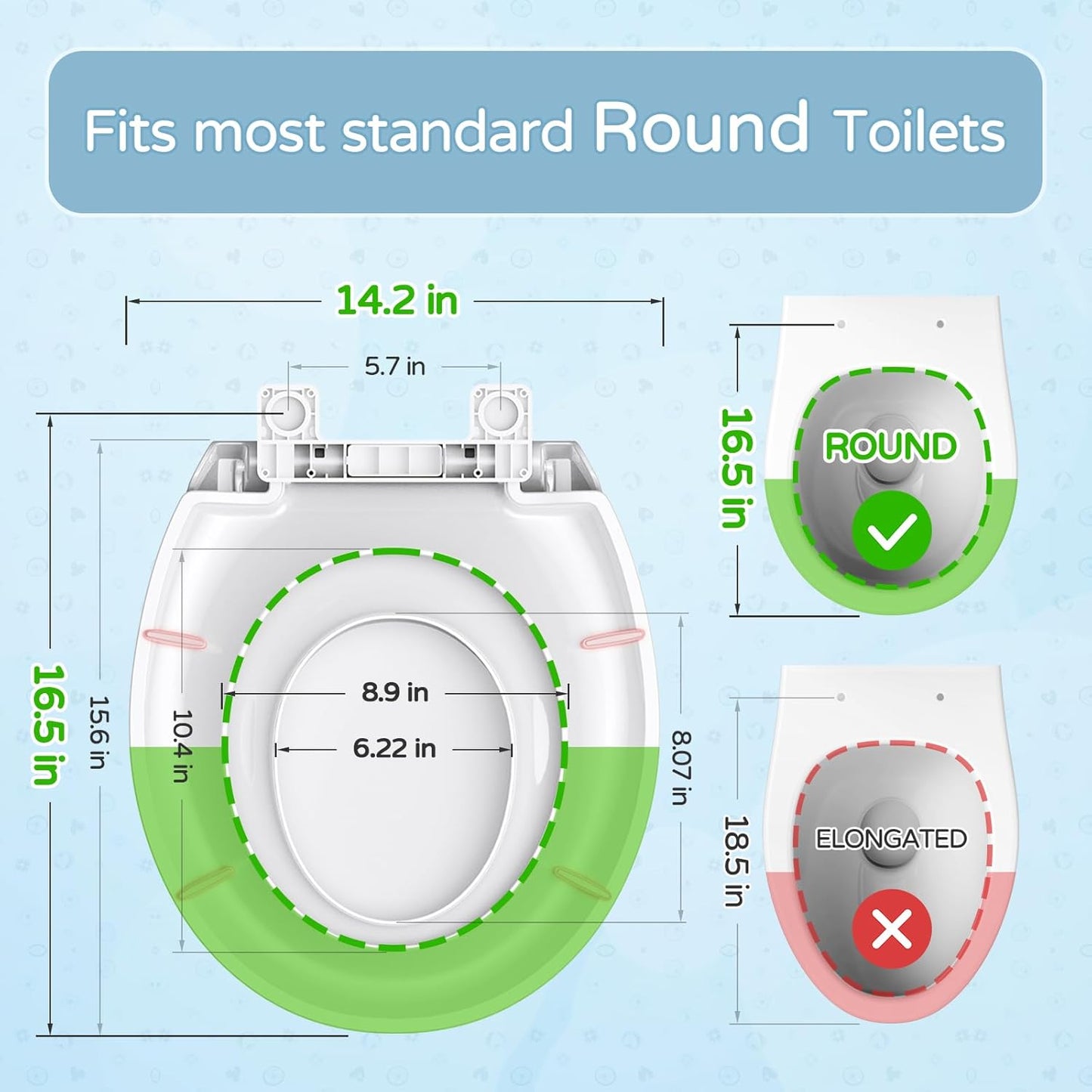 YASFEL Built in Potty Training Toilet Seat for Toddlers, Kids & Adults Biscuit Plastic Toilet Seats Elongated Slow Close with Magnets(Almond, 18.5”)