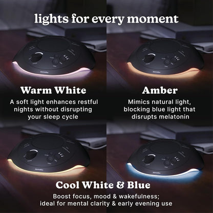 Homedics Sleep Better Portable Sound Machine, Night Light,12 Soothing Sounds Including White Noise, Rain, and Thunderstorm, Ultra-Portable Design, Auto-Off Timer, Ideal for Travel & Baby Sleep, Black