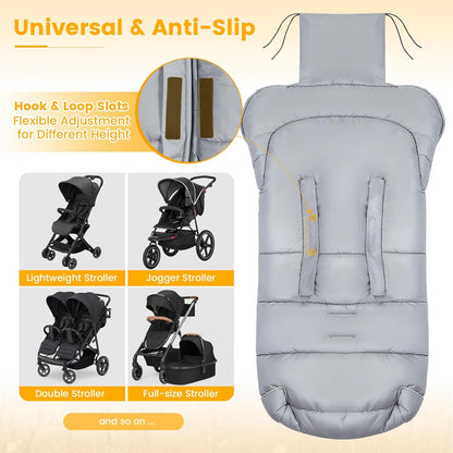 Orzbow Universal Footmuff for Stroller, Winter Warm Baby Stroller Bunting Bag, Waterproof Windproof Warm Polar Fleece Lined for Toddler Stroller Sleeping Bag, Black
