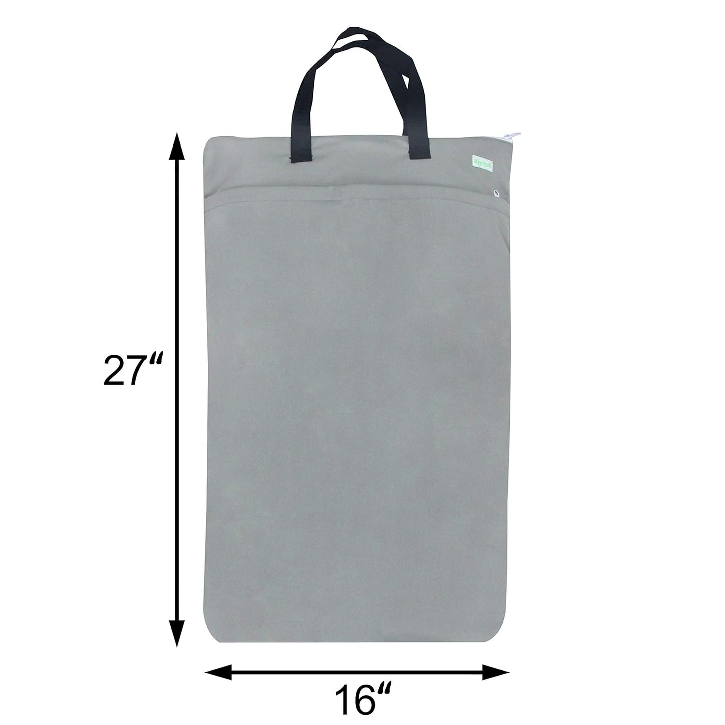 wegreeco Reusable Hanging Wet Dry Cloth Diaper Bag (Grey Leaf, Grey)