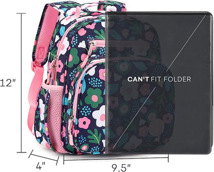 mibasies Toddler Backpack for Girls 2-4: Preschool Kindergarten Backpack - Cute Kids Backpacks for Girls - Pulan Flower Pink