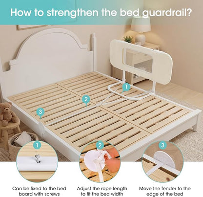 NUTIKAS 36" Bed Rails for Toddlers, Side Folding Baby Bed Rail Guard for Twin Bed, Collapsible Kids Bedrail for Travel & Home, Portable Safety Guard (Grey)