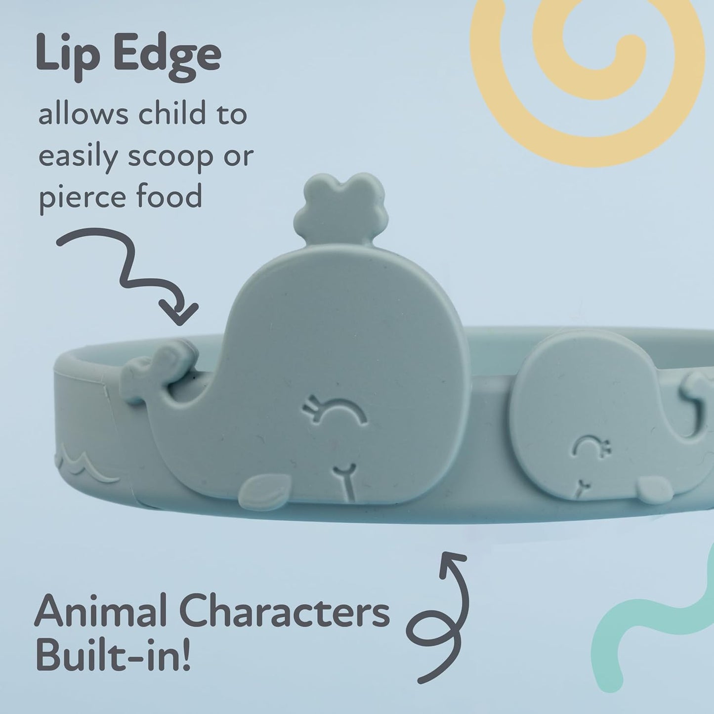 Nuby Animal Friend Silicone Round Bowl - Toddler Bowl - 6+ Months - Pink Whale Bowl