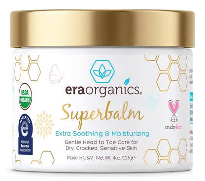 Era Organics Healing Ointment for Babies - USDA Certified Organic Natural Moisturizer Gentle on Sensitive Skin Prone To Baby Eczema, Cradle Cap (Infant Seborrheic Dermatitis), Rashes, Hives and More
