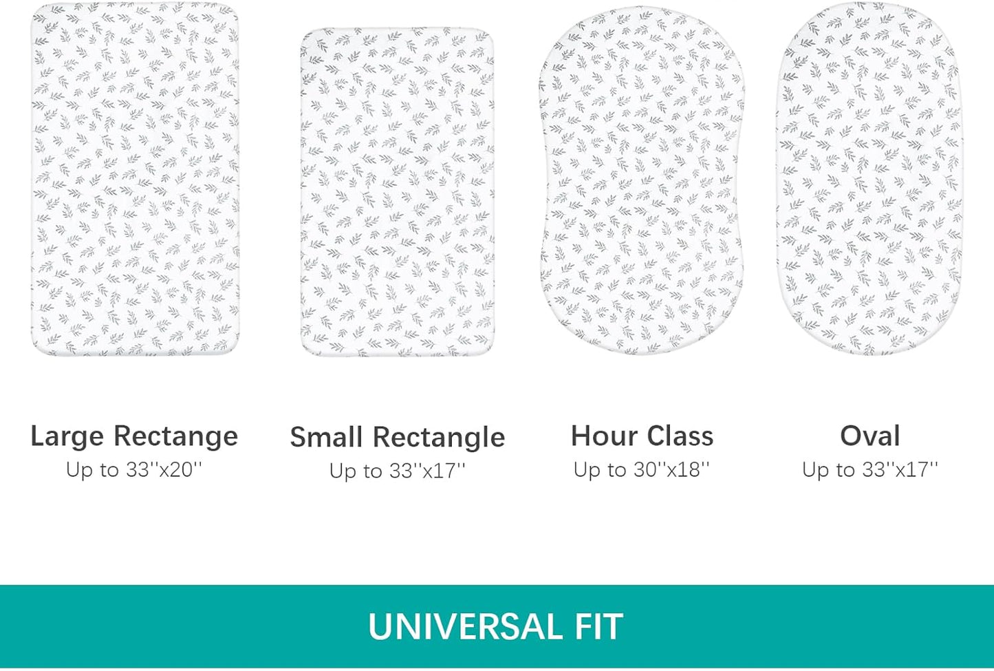 Baby Bassinet Sheets 4 Pack Fit for Baby Delight, Semphis, Kiniew, Jimglo, Cowiewie, JevrJeur, Newton Baby, AirClub, Mika Micky, Ezebaby and Besrey Bassinet, Green