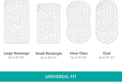 Baby Bassinet Sheets 4 Pack Fit for Baby Delight, Semphis, Kiniew, Jimglo, Cowiewie, JevrJeur, Newton Baby, AirClub, Mika Micky, Ezebaby and Besrey Bassinet, Green