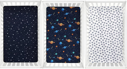 PHF 3 Pack Soft Mini Crib Sheets, Floral & Animal Pack N Play Sheets for Baby Boys Girls, No Slip Universal Fit for Pack N Play, Playard, Portable and Mini Crib Mattresses,Floral & Animal