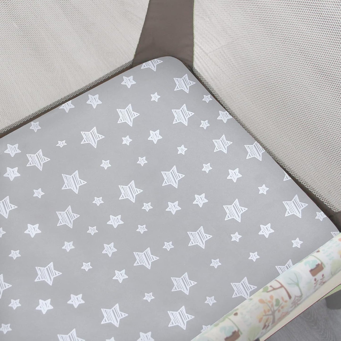 Pack and Play Sheets, 2 Pack Mini Crib Sheets, Stretchy Playard Fitted Sheet, Compatible with Graco Pack n Play, Soft and Breathable Material, Planet & Flower