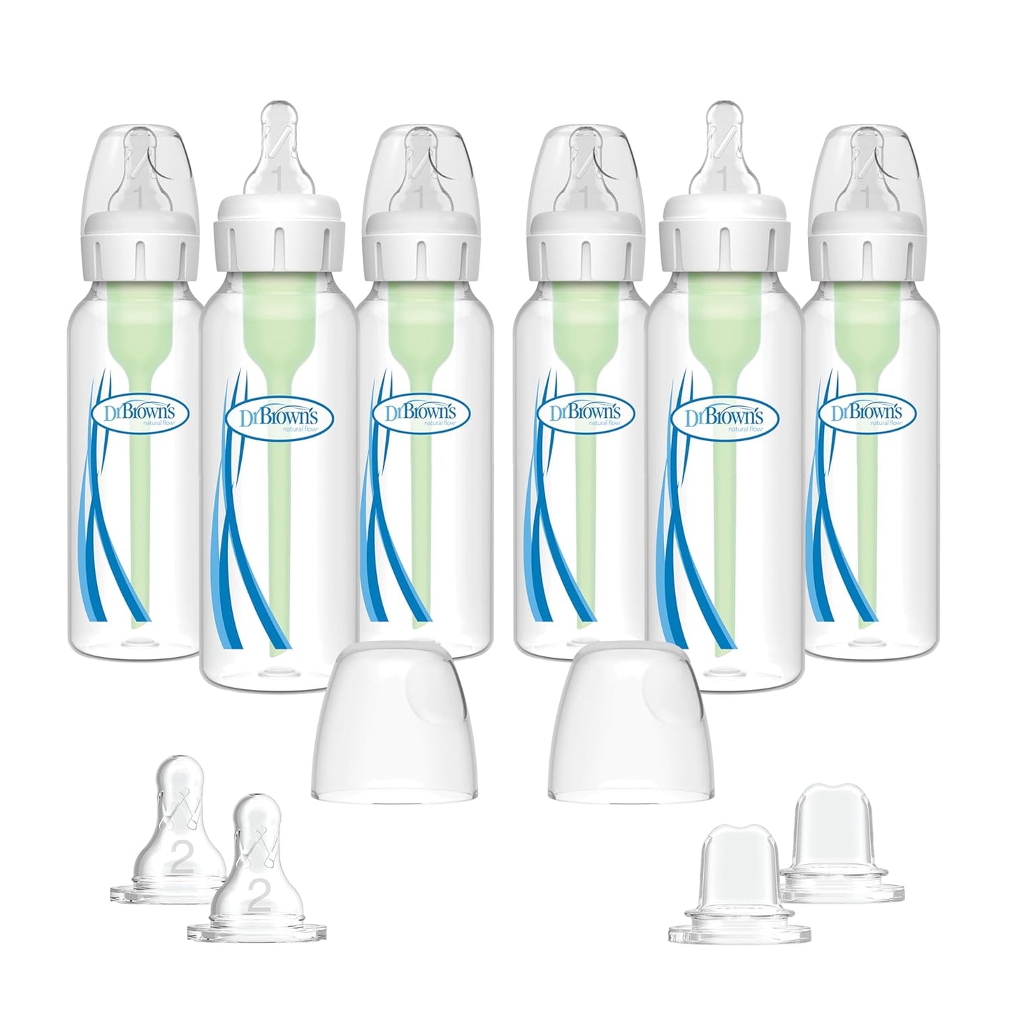 Dr. Brown’s Anti-Colic Options+ Narrow Baby Bottles, 0m+ Level 1 Nipple - Baby Bottle to Reduce Colic (3 Pack), Purple 8 oz