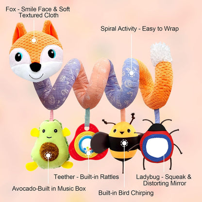 MONSTIME Musical Car Seat Toys Newborn Toys, Stroller Toys Baby Toys 0-6 Months Infant Toys, Baby Toys for Carseat Stroller Crib with Rattles Teether, Baby Toys for 0 3 6 9 12 Boys Girls Enfants