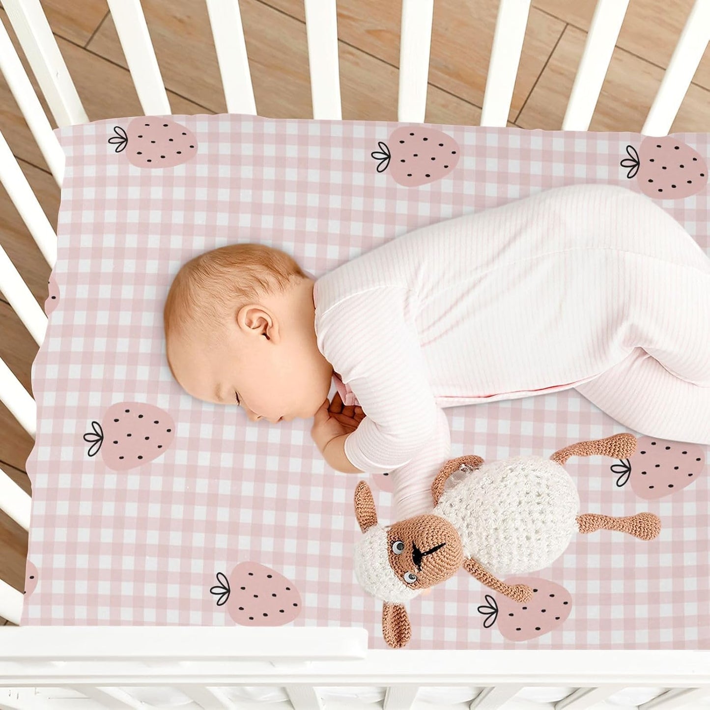 Fitted Crib Sheets Cactus and Floral Stretchy Portable Playard Sheets for Baby Toddler, Breathable Soft Mini Crib Mattress 52 x 28 in for Boys and Girls
