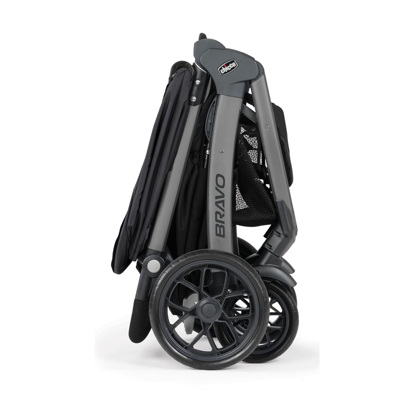 Chicco Bravo LE ClearTex Full-Size Stroller for Babies and Toddlers, UPF-Rated Canopy, GREENGUARD Gold Certified, Lightweight, One-Hand Compact Fold, Pewter/Grey
