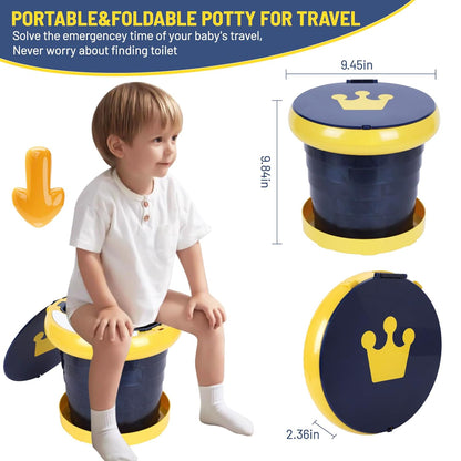 SunnySmile portable, foldable potty seat for toddler, Training Toilet Seat Emergency Toilet for Car, Camping, Outdoor, indoor (grey, small)