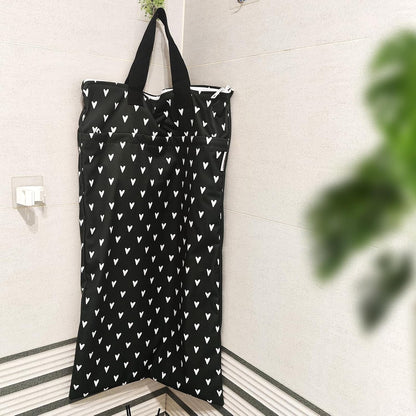 Mama Koala Reusable Hanging Wet Dry Bags for Baby Items, Cloth Diapers, Swimsuits, Travel, Gym Clothes, Beach, Pump Parts, Toiletries, Two Zippered Pockets, 2 Pack (W004L)