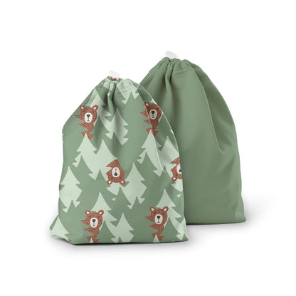 Esembly Day Bag – Reusable Wet and Dry Bag Made From Recycled Fabric With Dual Waterproof Compartments for Cloth Diapers, Swimsuits, Toiletries, and Snacks - Verdant Gingham