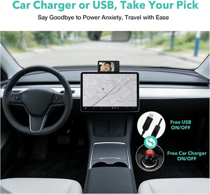 5'' Baby Car Camera with NO.1 Night Vision, USB Powered, Mirror/Normal Mode, 1080P IPS Crystal-Clear Car Baby Monitor With Brightness Setting & 3X Zoom, infant Backseat Camera, S100U, 5inch Black