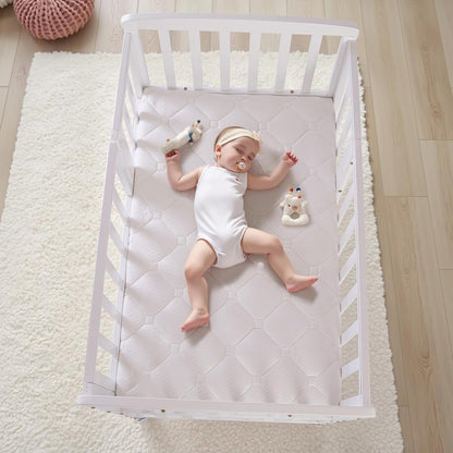 Flwrgirl Baby Bassinets Bedside Sleeper - Portable Pine Wood Bedside Bassinet with Mattress,3 Heights Small Mini Crib,Baby Crib for Newborns,Unpainted | Pine Wood Bassinet, Mattress Included, 3-IN-1 Convertible, Adjustable Height, Locking Wheels, Portalbe