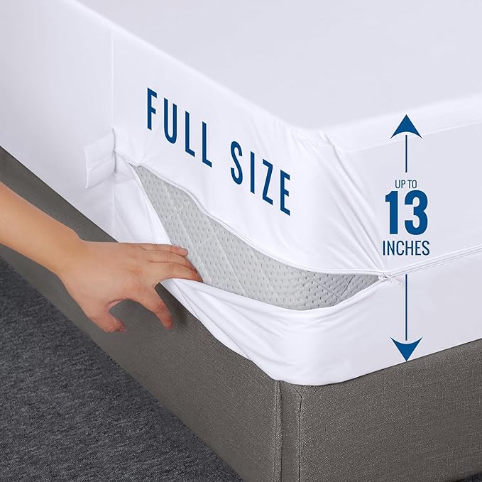 Utopia Bedding Zippered Mattress Encasement Full - 100% Waterproof and Bed Bug Proof Mattress Protector - Absorbent, Six-Sided Mattress Cover