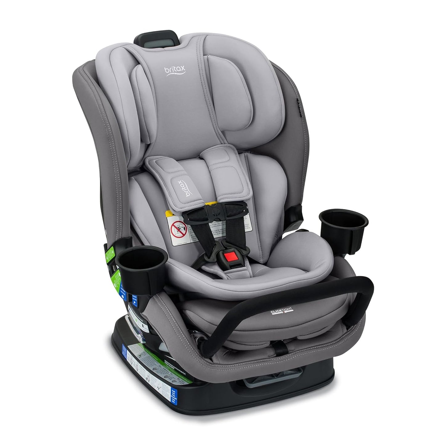 Britax Poplar S Convertible Car Seat, 2-in-1 Car Seat Extended Rear Facing, 17” Slim Car Seat Design with Fast & Easy ClickTight Installation, Anti-Rebound Bar & SafeWash Fabrics — Cowmooflage