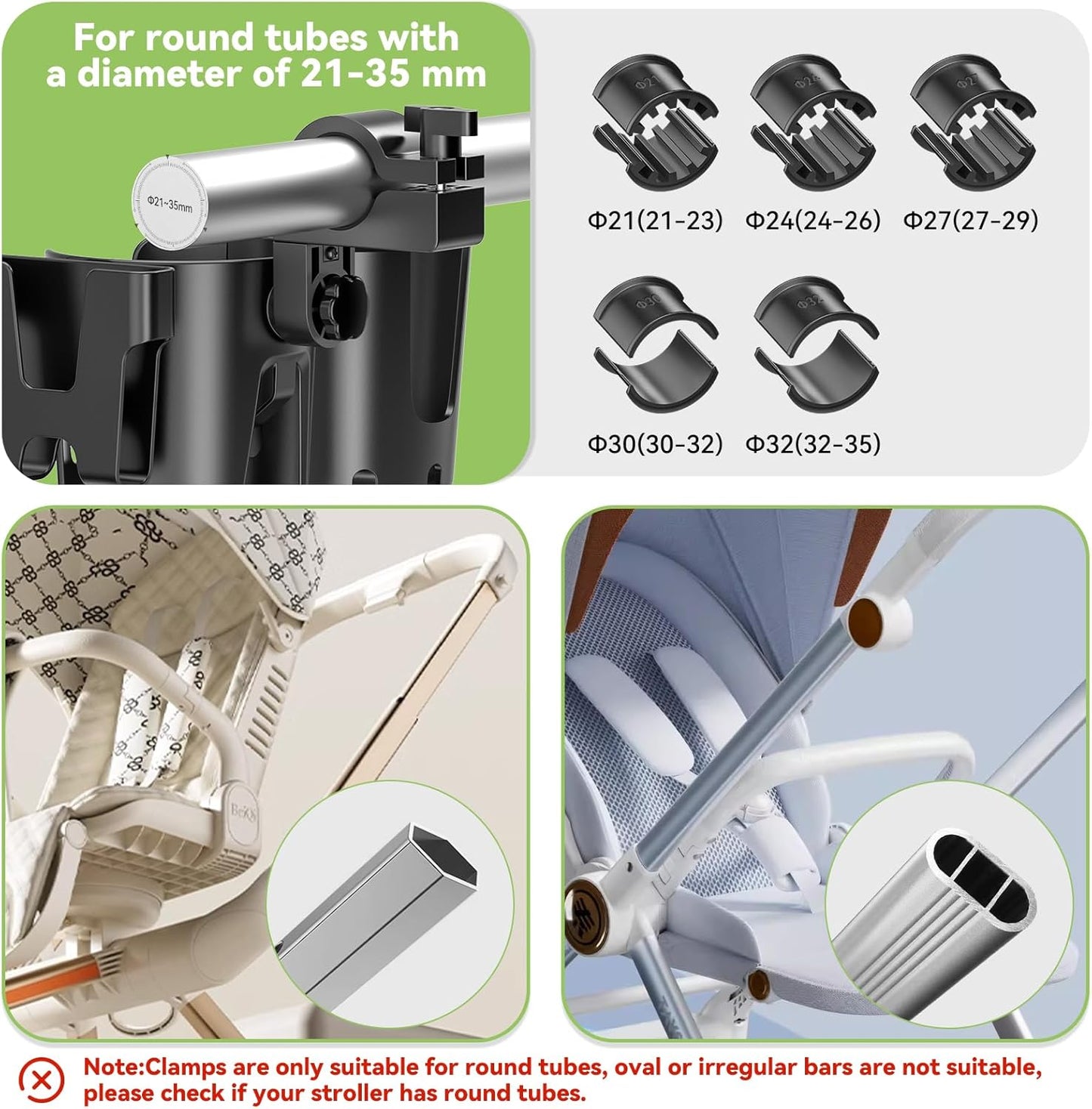 KDD Stroller Cup Holder with Phone Holder, 3-in-1 Removable Bottle Holder, 360 Degrees Rotation Drink Holder for Wheelchair, Stroller, Bike, Walker, Scooter, Bicycle, Uppababy, Bugaboo, Britax
