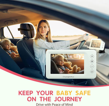Baby Car Camera USB with No.1 Clarity, 5'' HD 1080P IPS Baby Car Monitor with 3X Zoom, Backseat/Carseat/Rear Seat Camera with Ultra Night Vision, Easy No-Damage Install, S100P(5inch Black)