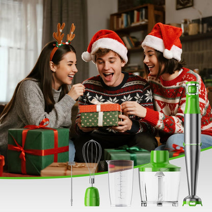 Turelar Immersion Blender Handheld Corded Hand Blenders Set 1100W, Trigger Variable Speed 5 in 1 Stick Emulsifier with Chopper, Whisk and Frother for Soup, Baby Food and Smoothies, Orange