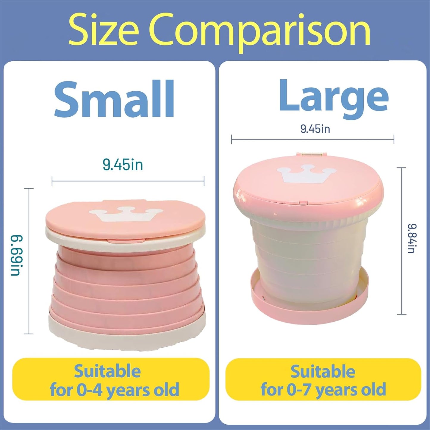 Travel Potty for Toddler, Portable and Foldable Toilet, Apply to Seat Emergency Toilet for Car, Camping, Outdoor, Indoor (green, small)