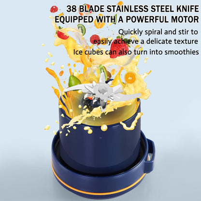 Portable Juice Cup Blender for Smoothies Shakes Fruit Crush Baby Food Maker 43oz 1300ML USB Charging Cordless Food Grade Blades Electric Smoothie Blender for Small Ice Kitchen Outdoor
