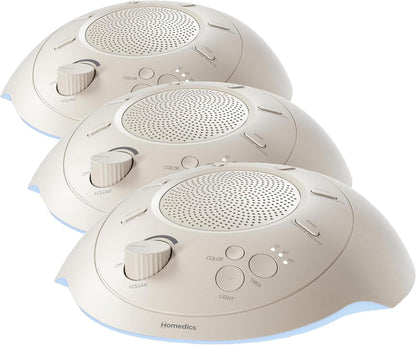 Homedics Sleep Better Portable Sound Machine, Night Light,12 Soothing Sounds Including White Noise, Rain, and Thunderstorm, Ultra-Portable Design, Auto-Off Timer, Ideal for Travel & Baby Sleep, Cream