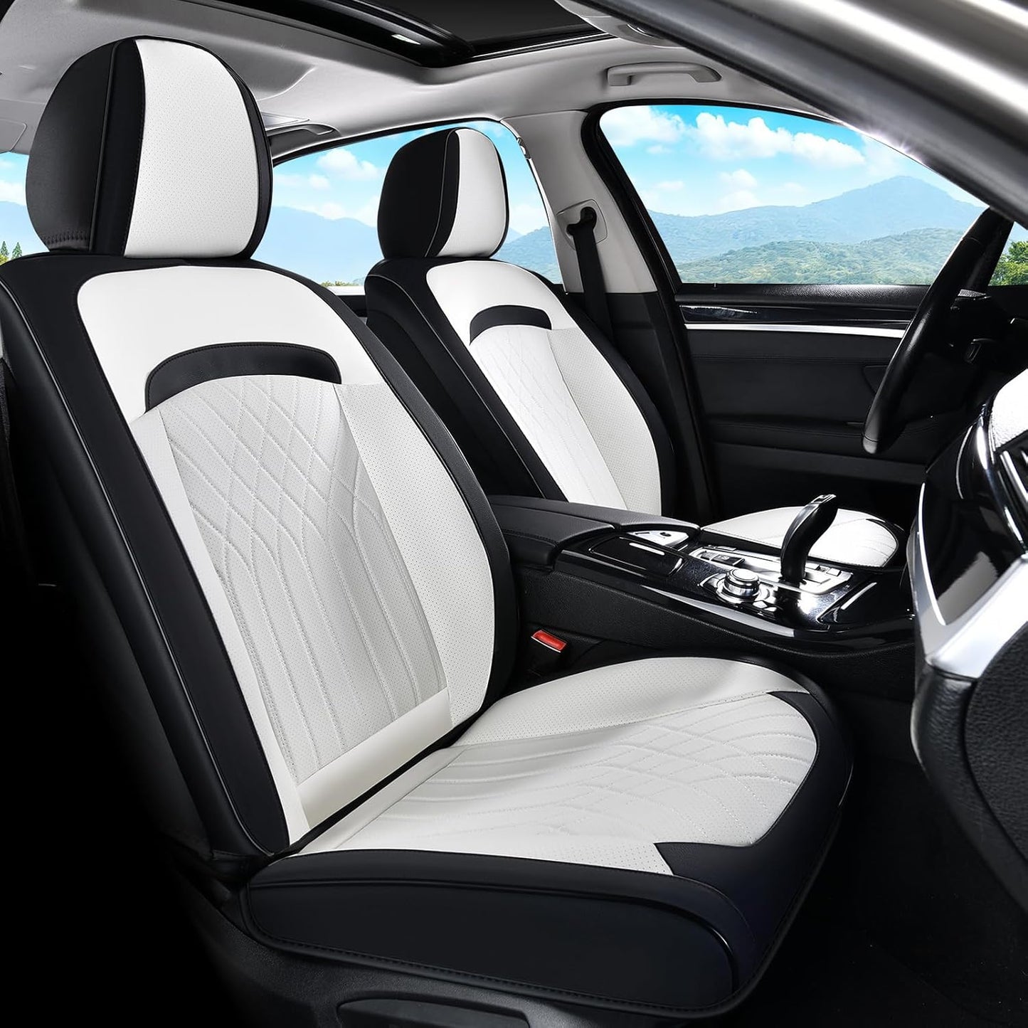 FLORICH Car Seat Covers Front Seat, Leather Seat Covers for Cars, Car Seat Protector Waterproof, Universal Automotive Seat Covers, Front Car Seat Cover Fit for Most Sedans SUV Pick-up Truck