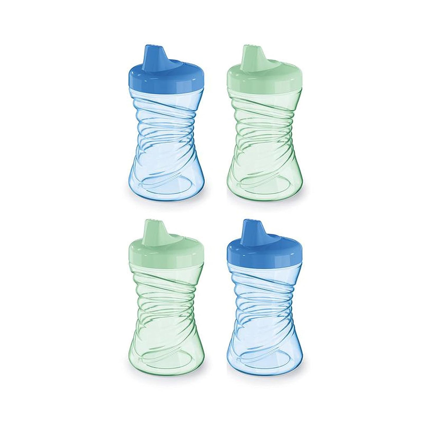 NUK Fun Grips Hard Spout Sippy Cup 10 oz. | Easy to Hold BPA Free Spill Proof Toddler Cup 4pk