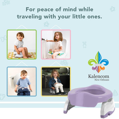 Kalencom Potette Plus 2-in-1 Travel Potty and Trainer Seat - Dual-Purpose Potty Training Toilet Seat - Portable Potty for Toddler Travel - with Durable, Lock-in Legs and Splash Guard - Pastel Mint