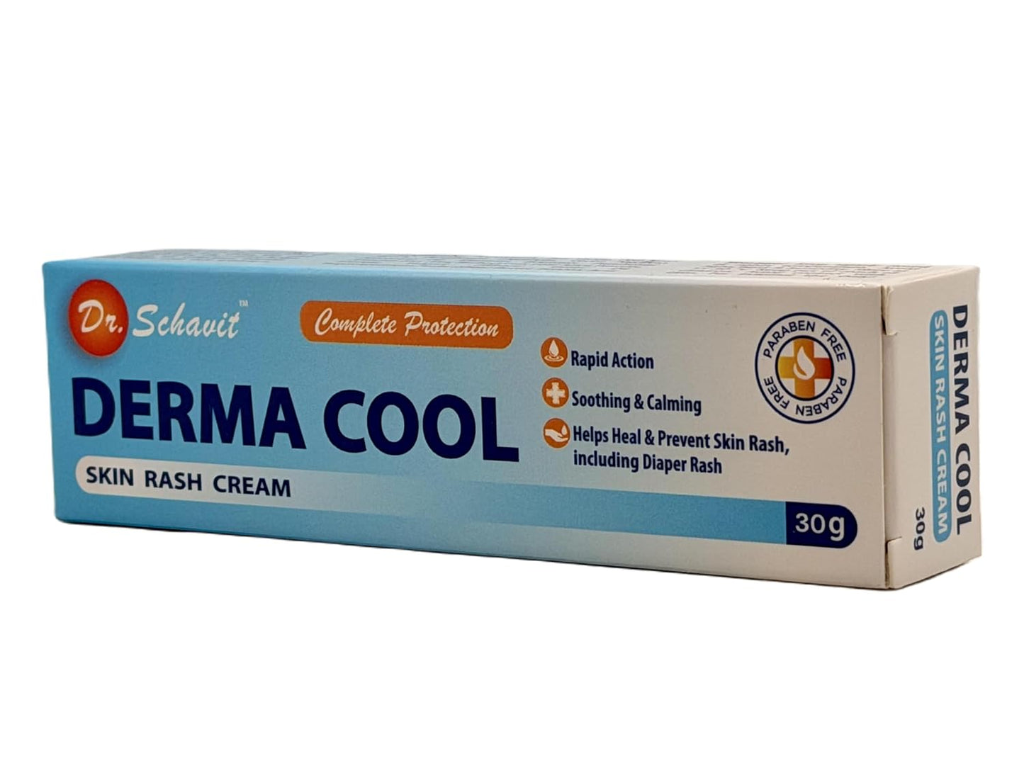 Derma Cool Skin Rash Cream – Rapid-Action Soothing Relief for Red, Irritated, Dry Skin & Diaper Rash – Helps Heal, Protect & Prevent Rashes. Intensive Care Formula 30g