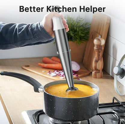 Turelar Immersion Blender Handheld Corded Hand Blenders Set 1100W, Trigger Variable Speed 5 in 1 Stick Emulsifier with Chopper, Whisk and Frother for Soup, Baby Food and Smoothies, Orange