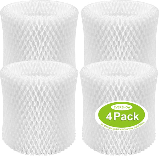 4 Pack Humidifier Filter Replacement Compatible with Canopy Bedside Humidifier & Nursery Humidifiers, Filters Made with Wood Pulp & Paper, Humidifier Wicking Filter, 6 Week Lifespan (White)