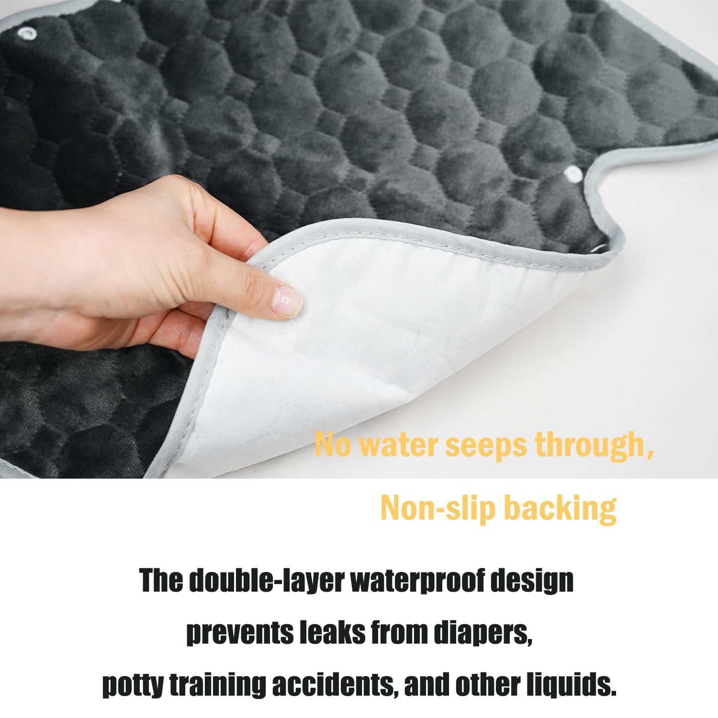 Piddle Pads for Strollers, High Chair, Seat Liner Cover to Prevent Pee, Seat Protector Waterproof, Baby Potty Training Carseat Protector-Waterproof, Leak-Proof, Washable (Grey)