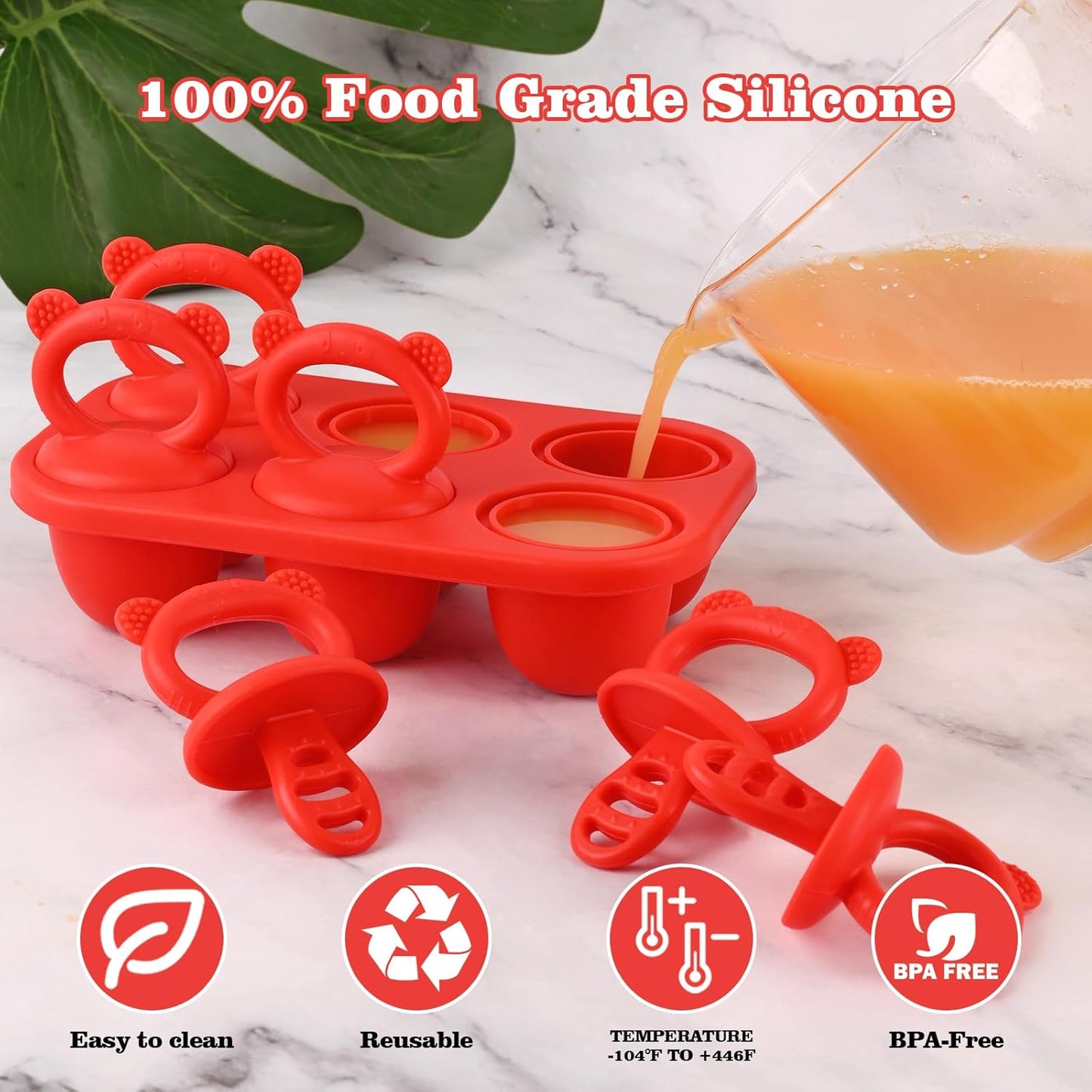 WMKGG Baby Popsicle Molds, Breastmilk Popsicle Molds for Teething Relief with Sticks, Baby Food Freezer Tray, Storage Container for Homemade Food(Grey)
