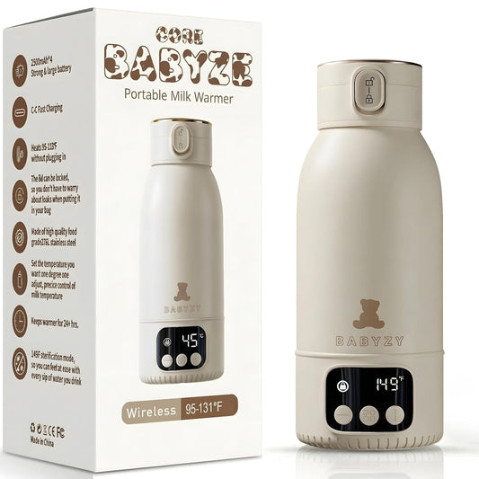 Portable Bottle Warmer 17oz – Baby Bottle Warmer for Breast Milk & Formula, Fast Heating with Smart Temperature Control, Long Battery Life, Cordless for Travel, Car & Outdoor Baby Feeding