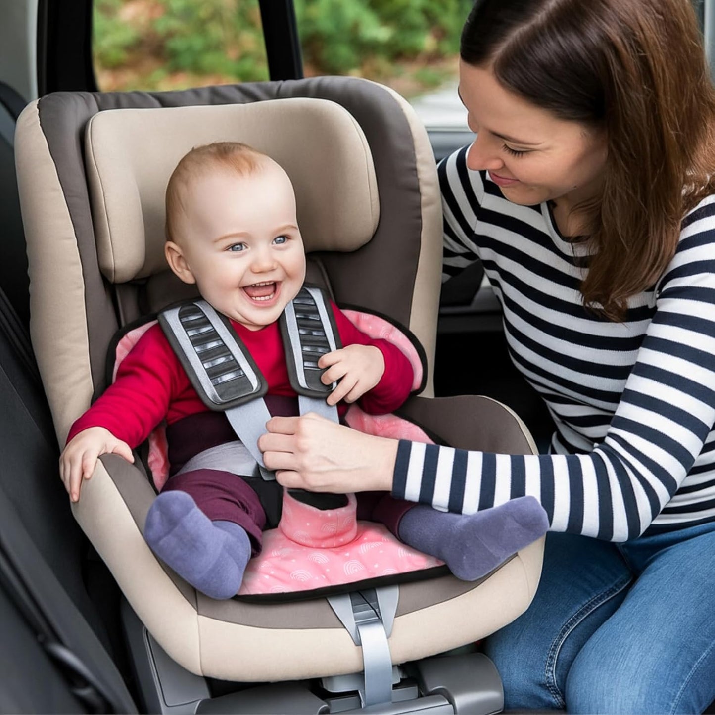 HunnmingRe 2 Pack Floral Car Seat Protector for Potty Training Waterproof Piddle Pad Cover from Spillages Nappy Leaks Toilet Training Anti Slip Backing Strollers Carseat Liner for Toddlers Babies
