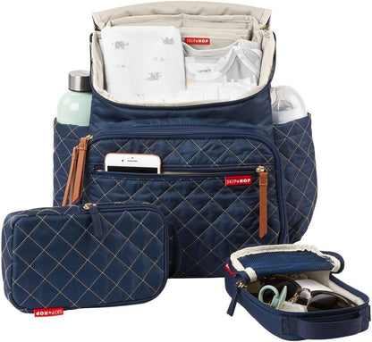 Skip Hop Diaper Bag Backpack: Forma, Multi-Function Baby Travel Bag with Changing Pad & Stroller Attachment, Jet Black