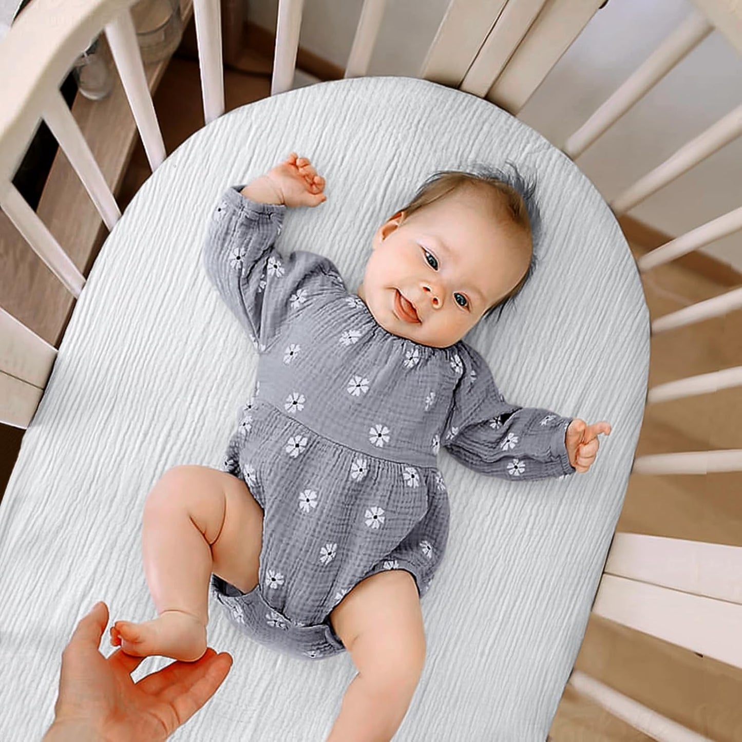 lulumoon Muslin Bassinet Sheets for Baby: Soft Bedside Sleeper Bassinet Fitted Sheets for Boys and Girls