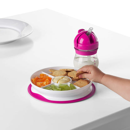 OXO Tot Stick and Stay Suction Divided Plate - Opal