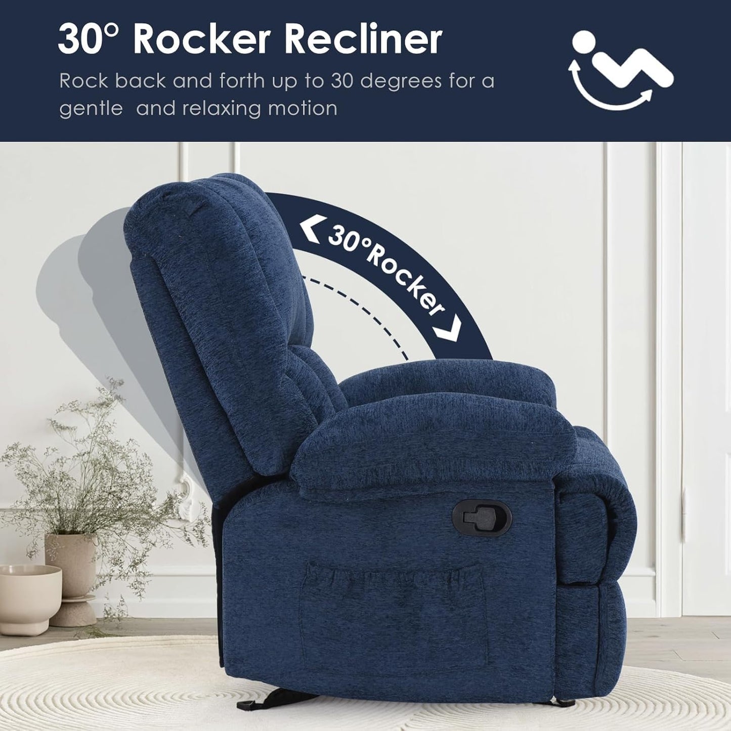 Swivel Rocker Chair, 360°Swivel Rocker Chairs with High Back Arms, Rocking Lazy Boy Chairs, Upholstered Swivels Corduroy Glider for Living Room, Bedroom, Nursing, Beige