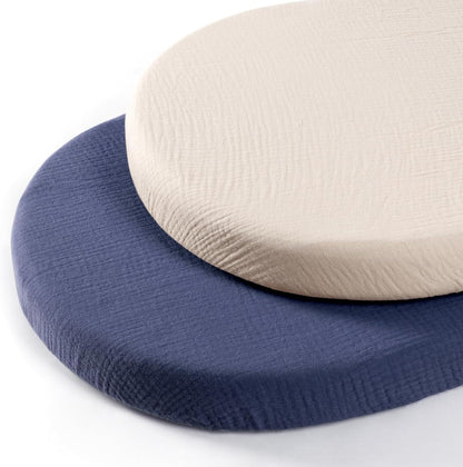 lulumoon Muslin Bassinet Sheets for Baby: Soft Bedside Sleeper Bassinet Fitted Sheets for Boys and Girls