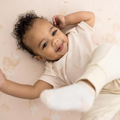 Burt's Bees Baby Essential Organic Cotton Fitted Crib Sheet, Breathable for Boy Girl Standard Crib & Toddler Mattresses