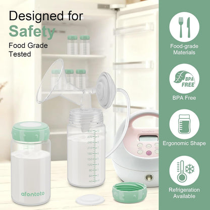 6PCS Breastmilk Storage Bottle for Momcozy Breast Milk Cooler, Wide-Neck Baby Bottles for Pumping Fit Spectra Flange, Spectra Collection Bottles for Fridge, Breastfeeding Essential, 10 oz