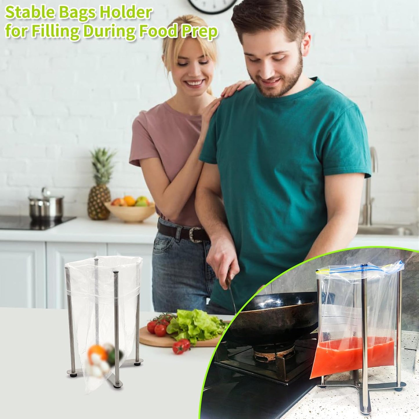 Reusable Bag & Bottle Drying Rack, Baby Bottle Drying Rack, Collapsible Cup Drying Rack for Glass, Mugs -Stainless Steel Countertop Organizer